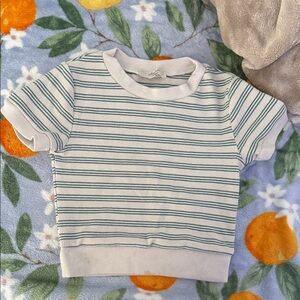 Striped Kids Shirt - Green and White
